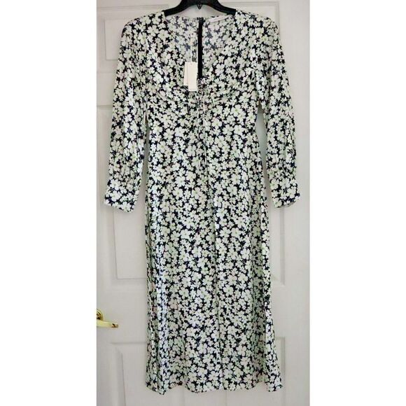 Rebecca Taylor 722953D133 Women's Sz 2 Paige Floral Print Long Sleeve Dress - Picture 4 of 16